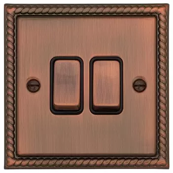 Двухклавишный выключатель T&amp;J Electric Colossal Античный муар CME2512-2-AC