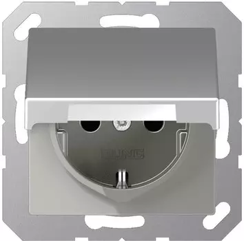 EP421KLAL EcoProfi Штепсельная розетка EcoProfi SCHUKO 16A, 250V~ с крышкой; алюминий Jung