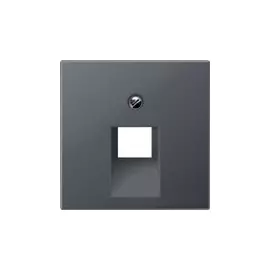 EP569-1BFPLUAAN EcoProfi Накладка для телефонной/компьютерной розетки ECO profi, цвет - антрацит, одинарная Jung