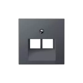 EP569-2BFPLUAAN EcoProfi Накладка для телефонной/компьютерной розетки ECO profi, цвет - антрацит, двойная Jung