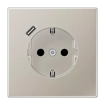 ES1520-18C-L Нержавеющая сталь Розетка SCHUKO® с USB-интерфейсом с 1 USB-портом типа A LS серия