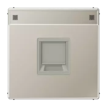 ES1969-1NAWE Нержавеющая сталь Плата (фиксация защёлкиванием) с полем для надписи для модульных гнёздUMA-CAT6A Jung LS серия