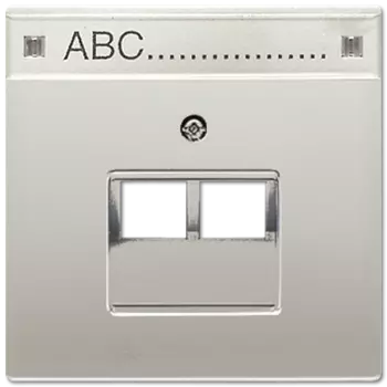 ES2969-2NAUA LS 990 Edelstahl Накладка 2-ой наклонной ТЛФ/комп розетки с полем для надписи Jung LS серия