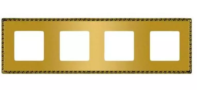 FD01214OR Рамка Toledo Real Gold 4-постовая Fede
