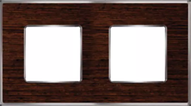 FD01312WCB Рамка Vintage Wood Wenge / Bright chrome 2-постовая Fede