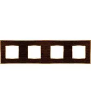 FD01314WOB Рамка Vintage Wood Wenge / Bright gold 4-постовая Fede
