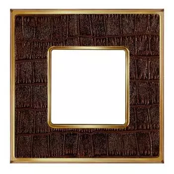 FD01321AOB Рамка Vintage Tapestry Коричневый / Золото 1-постовая Fede