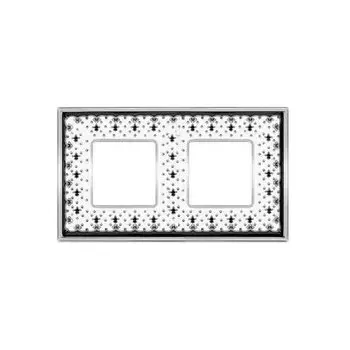 FD01342NECB Рамка Vintage Porcelain Black LYS / Хром 2-постовая Fede