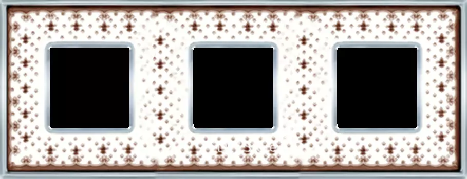 FD01343MACB Рамка Vintage Porcelain Brown LYS / Хром 3-постовая Fede