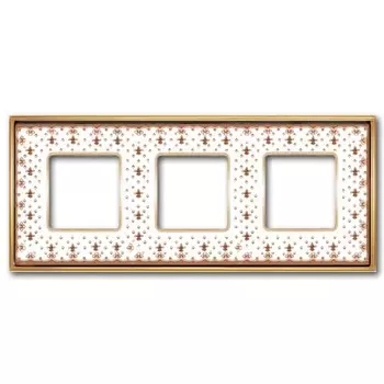 FD01343MAOB Рамка Vintage Porcelain Brown LYS / Золото 3-постовая Fede