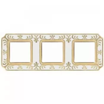 FD01353OPEN Рамка Smalto Italiano Siena Pearl white 3-постовая Fede