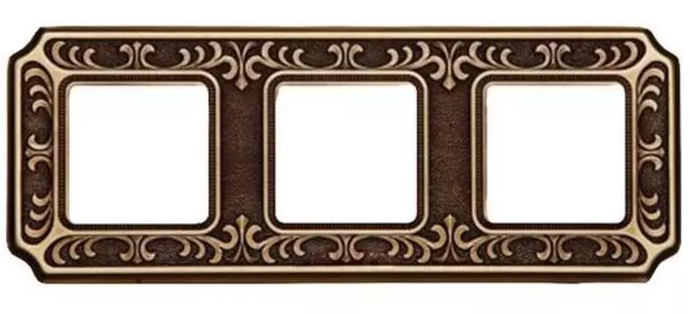 FD01353PB Рамка Siena Bright Patina 3-постовая Fede