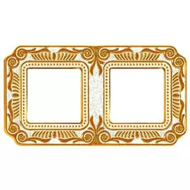 FD01362OP Рамка Firenze Gold White Patina 2-постовая Fede
