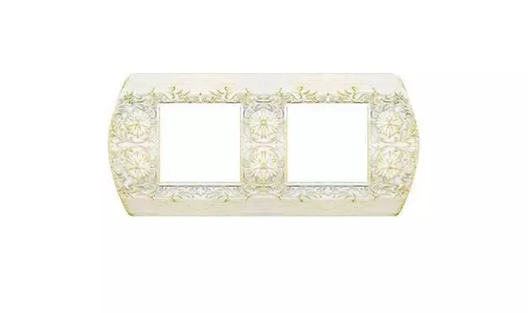 FD01422BD Рамка Sanremo white decape 2-постовая гор/верт. Fede