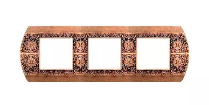 FD01423RU Рамка Sanremo Rustic copper 3-постовая гор/верт. Fede