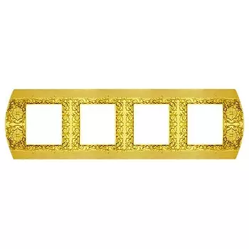 FD01424OB Рамка Sanremo bright gold 4-постовая гор/верт. Fede