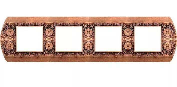 FD01424RU Рамка Sanremo Rustic copper 4-постовая гор/верт. Fede