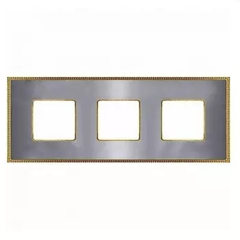 FD01433CBOB Рамка Belle Epoque Metal Bright chrome / Bright gold 3-постовая гор/верт. Fede