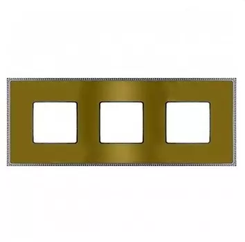 FD01433OBCB Рамка Belle Epoque Metal Bright gold / Bright chrome 3-постовая гор/верт. Fede