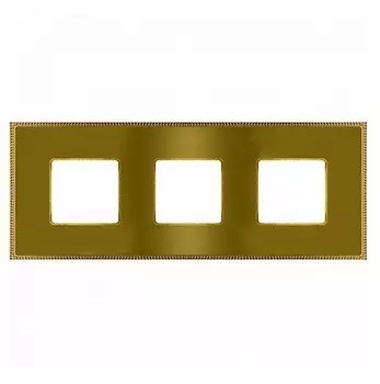 FD01433OBOB Рамка Belle Epoque Metal Bright gold / Bright gold 3-постовая гор/верт. Fede