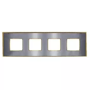 FD01434CBOB Рамка Belle Epoque Metal Bright chrome / Bright gold 4-постовая гор/верт. Fede