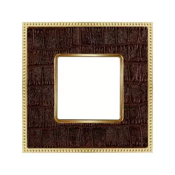 FD01441AOB Рамка Belle Epoque Tapestry Коричневый / Золото 1-постовая Fede