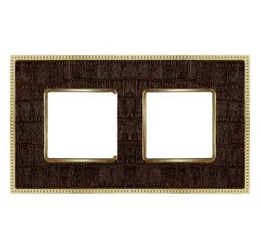 FD01442AOB Рамка Belle Epoque Tapestry Alicoco brown / bright gold 2-постовая гор/верт. Fede