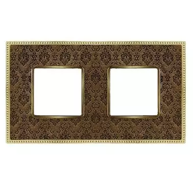 FD01442DBOB Рамка Belle Epoque Tapestry Decorbrass / Bright gold 2-постовая гор/верт. Fede