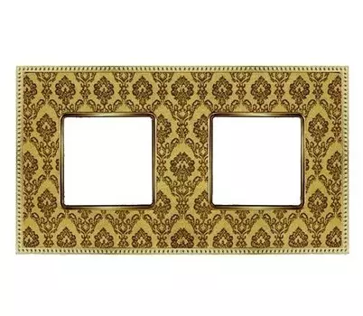 FD01442DGOB Рамка Belle Epoque Tapestry Decorgold / Bright gold 2-постовая гор/верт. Fede