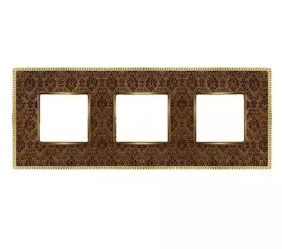 FD01443DBOB Рамка Belle Epoque Tapestry Decorbrass / Bright gold 3-постовая гор/верт. Fede