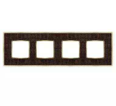 FD01444AOB Рамка Belle Epoque Tapestry Alicoco brown / bright gold 4-постовая гор/верт. Fede