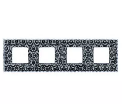 FD01444DNCB Рамка Belle Epoque Tapestry Decornoir / Bright chrome 4-постовая гор/верт. Fede