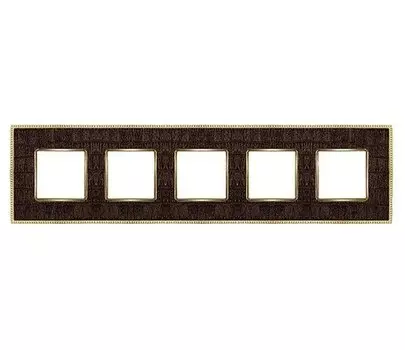 FD01445AOB Рамка Belle Epoque Tapestry Alicoco brown / bright gold 5-постовая гор/верт. Fede
