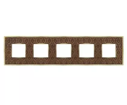 FD01445DBOB Рамка Belle Epoque Tapestry Decorbrass / Bright gold 5-постовая гор/верт. Fede