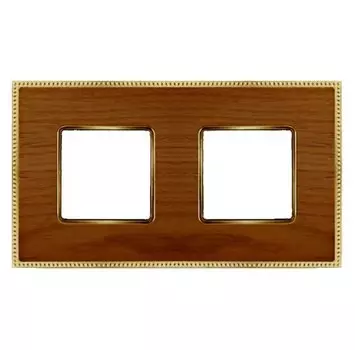 FD01452COB Рамка Belle Epoque Wood Cherry / Bright gold 2-постовая гор/верт. Fede
