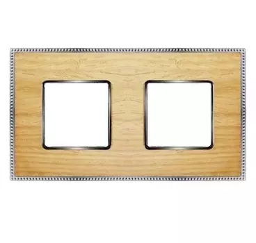 FD01452OCB Рамка Belle Epoque Wood OAK / bright chrome 2-постовая гор/верт. Fede