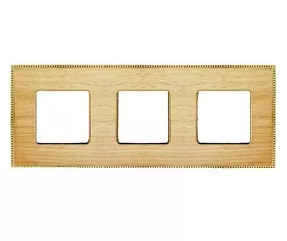 FD01453OOB Рамка Belle Epoque Wood OAK / bright gold 3-постовая гор/верт. Fede