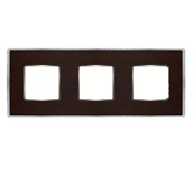 FD01453WCB Рамка Belle Epoque Wood Wenge / Bright chrome 3-постовая гор/верт. Fede