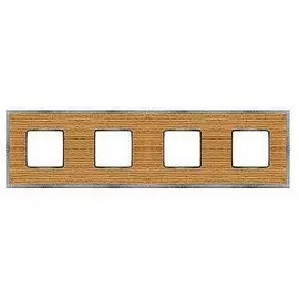 FD01454OCB Рамка Belle Epoque Wood OAK / bright chrome 4-постовая гор/верт. Fede