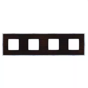 FD01454WCB Рамка Belle Epoque Wood Wenge / Bright chrome 4-постовая гор/верт. Fede