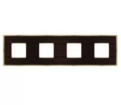 FD01454WOB Рамка Belle Epoque Wood Wenge / Bright gold 4-постовая гор/верт. Fede