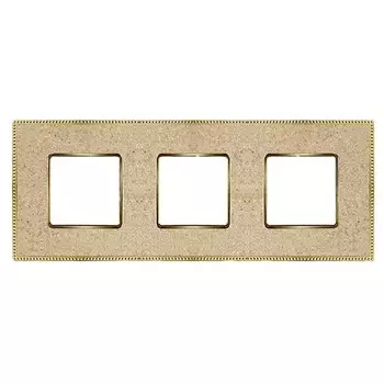 FD01463AMOB Рамка Belle Epoque Corinto Auroramarble / bright gold 3-постовая гор/верт. Fede