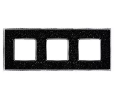 FD01463BQCB Рамка Belle Epoque Corinto Blackquartz / Bright chrome 3-постовая гор/верт. Fede