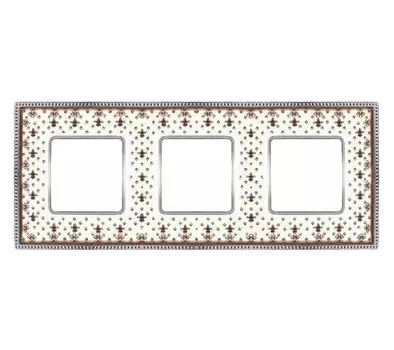FD01473MACB Рамка Belle Epoque Porcelain Brown LYS / Bright chrome 3-постовая гор/верт. Fede