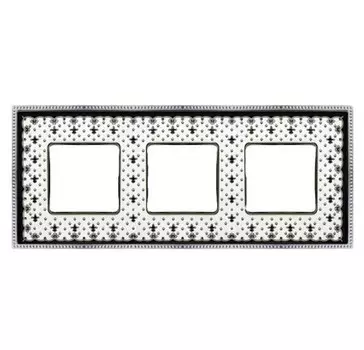 FD01473NECB Рамка Belle Epoque Porcelain Black lys / bright chrome 3-постовая гор/верт. Fede