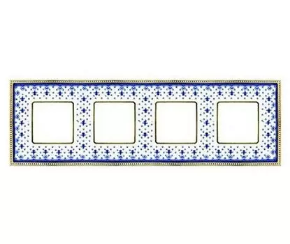 FD01474AZOB Рамка Belle Epoque Porcelain Blue LYS / Bright gold 4-постовая гор/верт. Fede