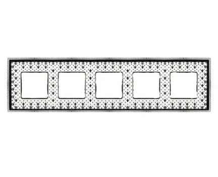 FD01475NECB Рамка Belle Epoque Porcelain Black lys / bright chrome 5-постовая гор/верт. Fede