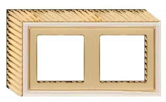 FD01502OP Рамка для накладного монтажа Roma GOLD WHITE PATINA 2-постовая Fede