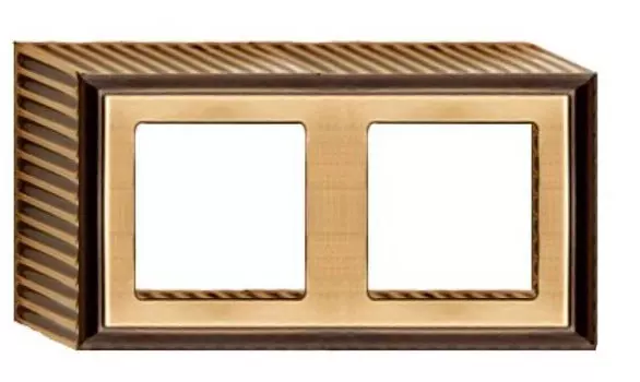FD01502PB Рамка для накладного монтажа Roma BRIGHT PATINA 2-постовая Fede