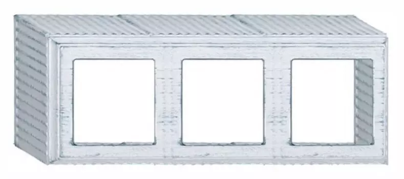 FD01503AB Рамка для накладного монтажа Roma Antique silver black 3-постовая Fede